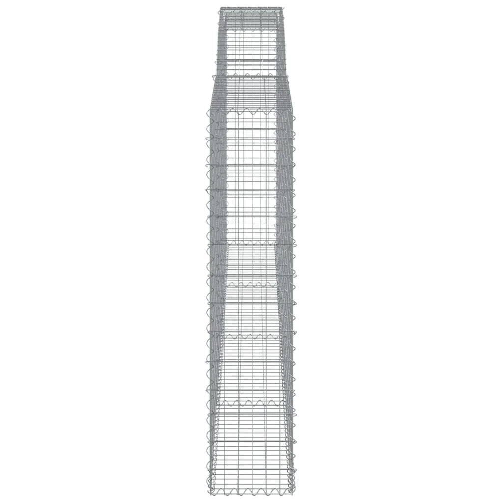 Gabbione recinto a gabbia muro di contenimento ad arco 400 x 30 x 140/160 cm ferro zincato argento 02_0040072