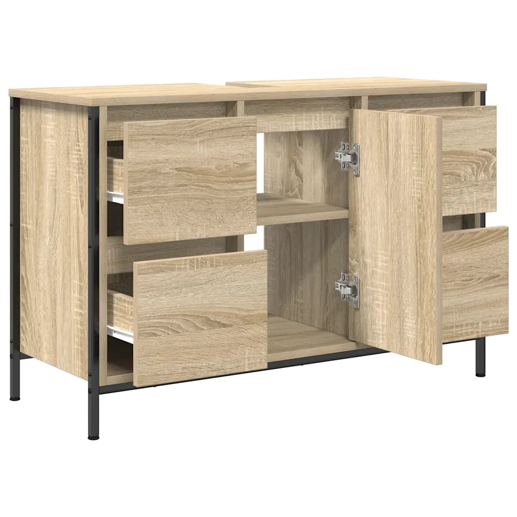 Mobile Lavabo con Cassetti Rovere Sonoma 90x34,5x60 cm 861888
