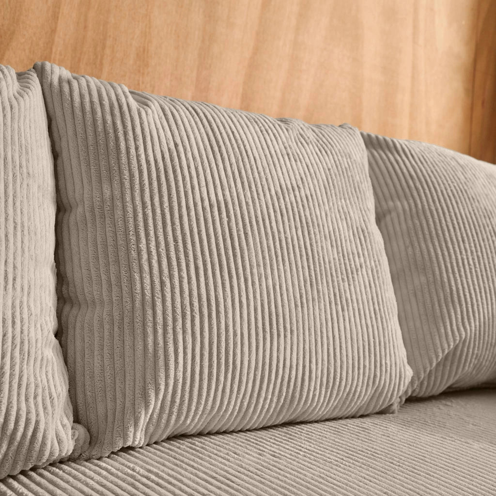 Divano letto angolare reversibile in velluto a coste, 3 posti, talpa