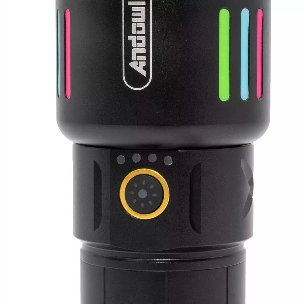 Trade Shop - Torcia Elettrica Alta Potenza Batteria Ricaricabile Led Portatile Indicatore Carica Q-st80 -
