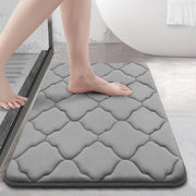 Tappeto per bagno con schiuma antiscivolo, assorbente - 1 pezzo - grigio - 40 x 60 cm
