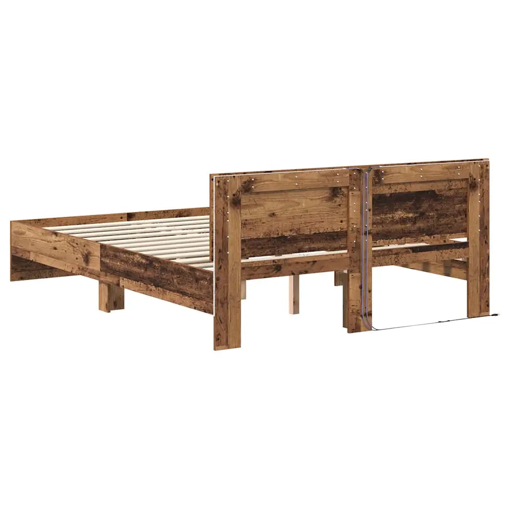 Struttura del letto con testiera Legno vecchio 135 x 190 cm