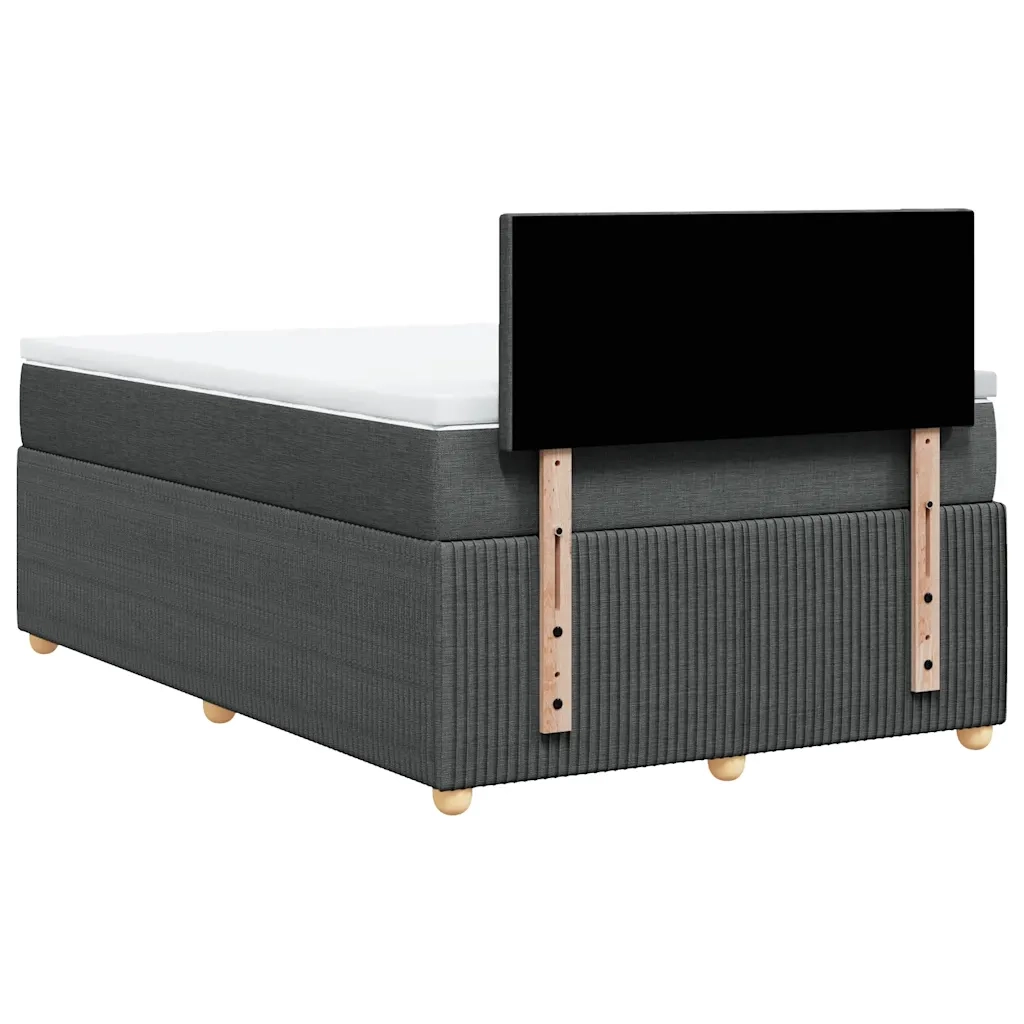 Giroletto a Molle con Materasso Grigio Scuro 120x200 cm Tessuto 3289717