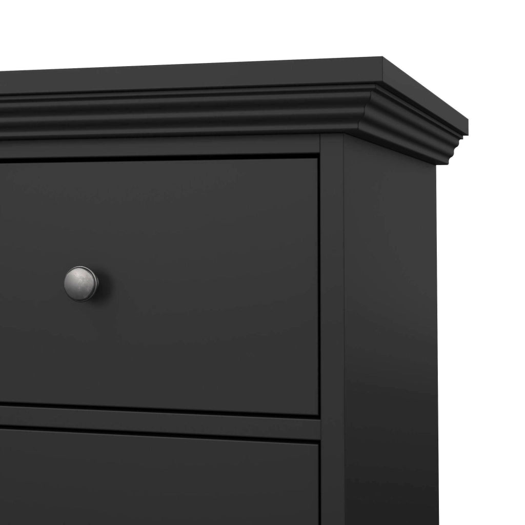 Cassettiera Lehar, Settimino multiuso, Comò camera da letto, Mobile con cassetti, 86x52 h116 cm, Nero