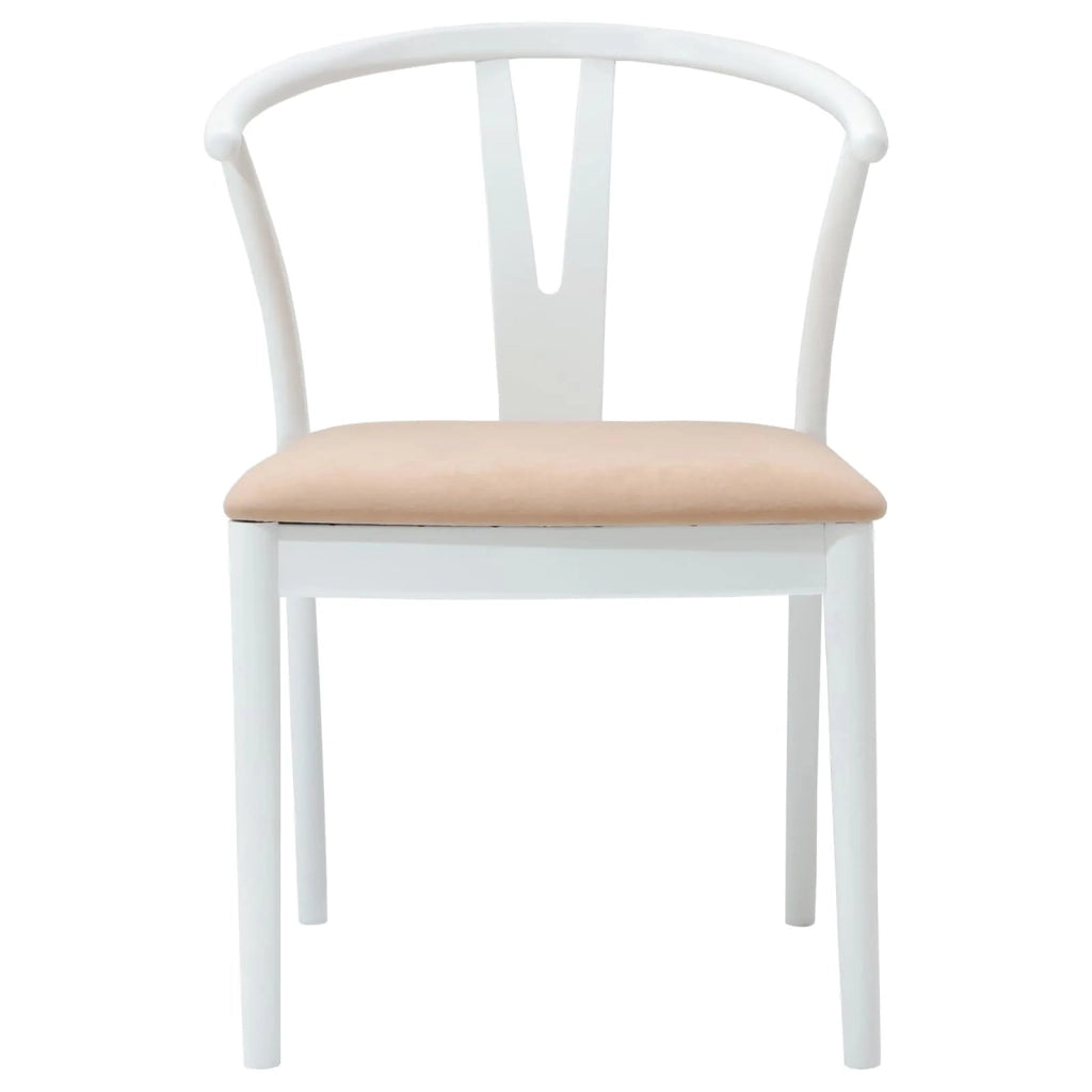 Sedia da pranzo 2 pcs Bianco e marrone Legno di gomma solido