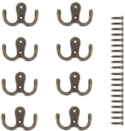 Hanger a muro a doppia ganza in bronzo - Hanger metallico - Hanger per bagno/camera da letto - 8 pezzi - 55 x 41 mm