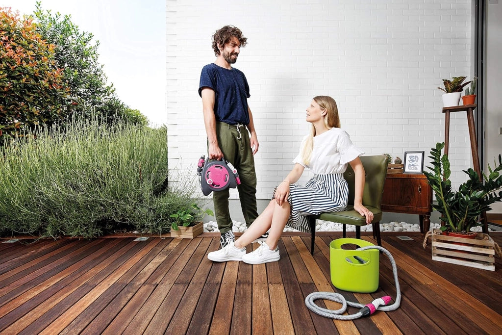 TUBO ESTENSIBILE PER GIARDINO IN KIT 'AQUAPOP 30' col. verde  - GF