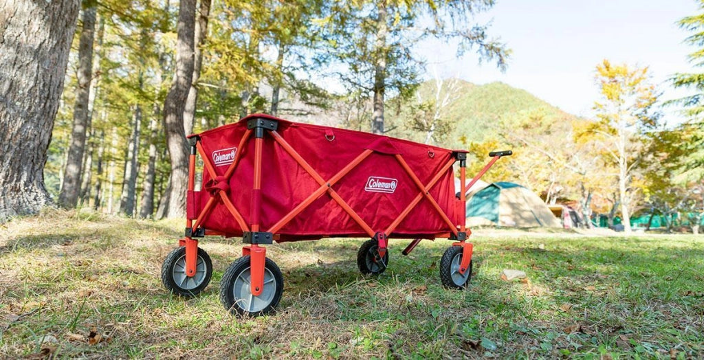 Coleman 2000038421 Carrello da Campeggio Pieghevole con Freno Ruote Capacita' 85 Kg Tessuto Poliestere Telaio Acciaio colore Rosso