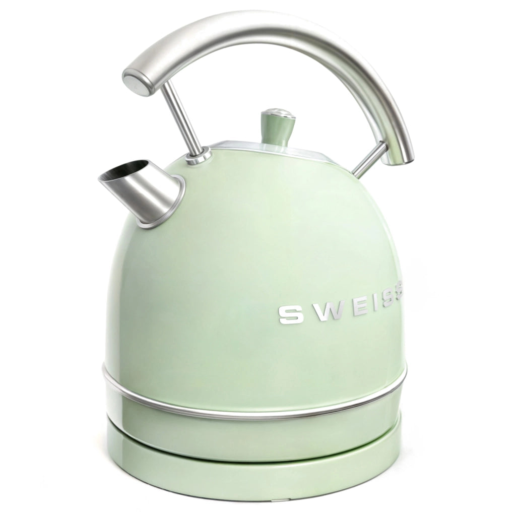 Bollitore vintage SWEISS KTL7 1,8L e base girevole a 360°C, 2200W, verde