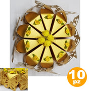 Trade Shop - Set 10 Bomboniera Bomboniere Scatolina Spicchi Torta Oro Farfalla Portaconfetti -