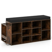 Panca portascarpe con portaombrelli 30 x 110 x 52,5 cm seduta imbottita design rustico legno marrone 20_0016285