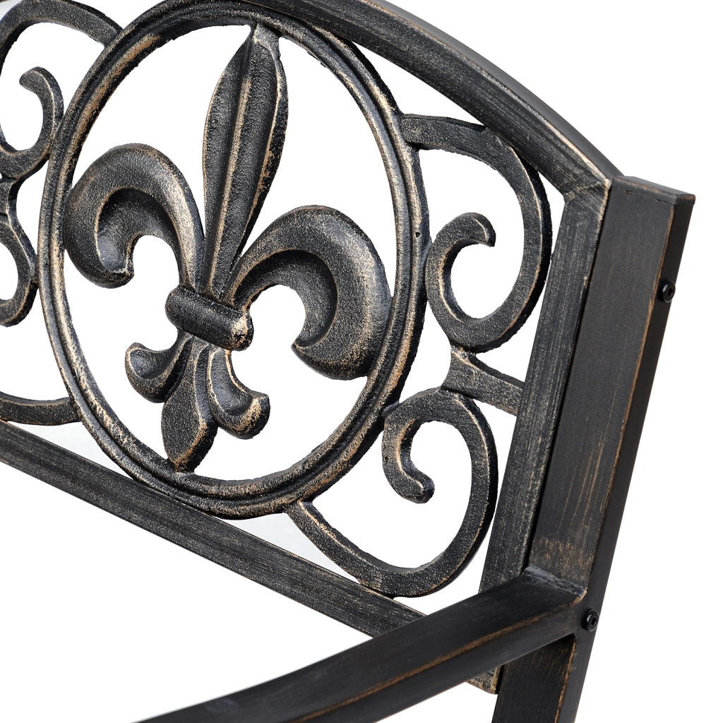 Poltrona dondolo da giardino in metallo ¨C zephmum ¨C bronzo 60x73x85 cm