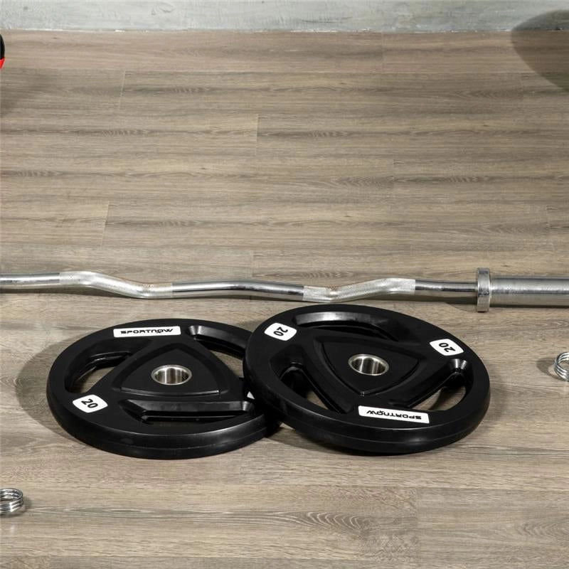 SET DI 2 DISCHI PESI IN ACCIAIO CON RIVESTIMENTO IN GOMMA PER BILANCIERE 20 KG