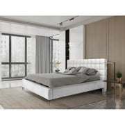Letto MILLIO – Avorio – 160x200 cm – Tessuto chenille bouclé – Rete inclusa – Comfort da hotel 5 stelle