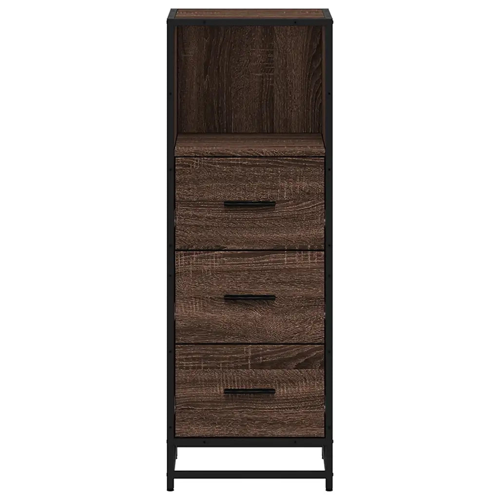 Armadietto Bagno Rovere Marrone 35x37,5x100cm Legno Multistrato