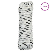 Corda da Barca 15 m 2 Bianco e Nero Poliestere 42029769