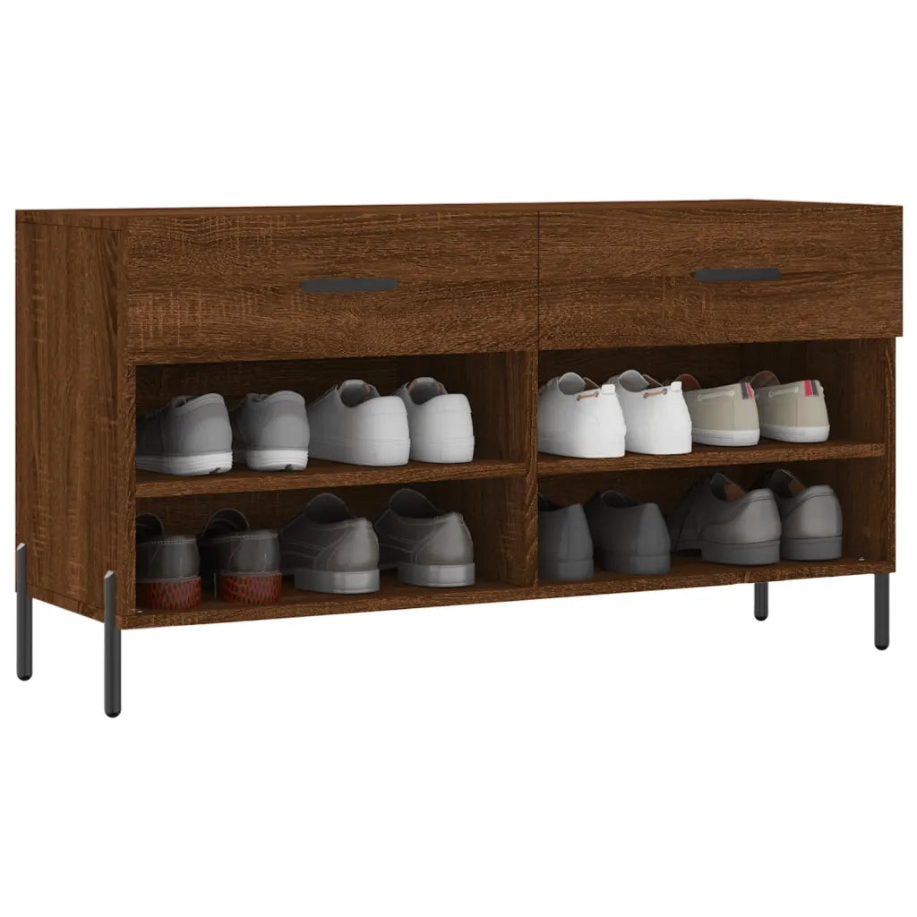 Panca Porta Scarpe Rovere Marrone 102x35x55cm Legno Multistratocod mxl 104855