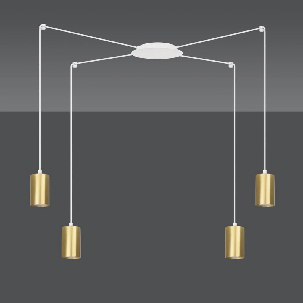 Lampada a sospensione TRAKER in acciaio bianco e oro
