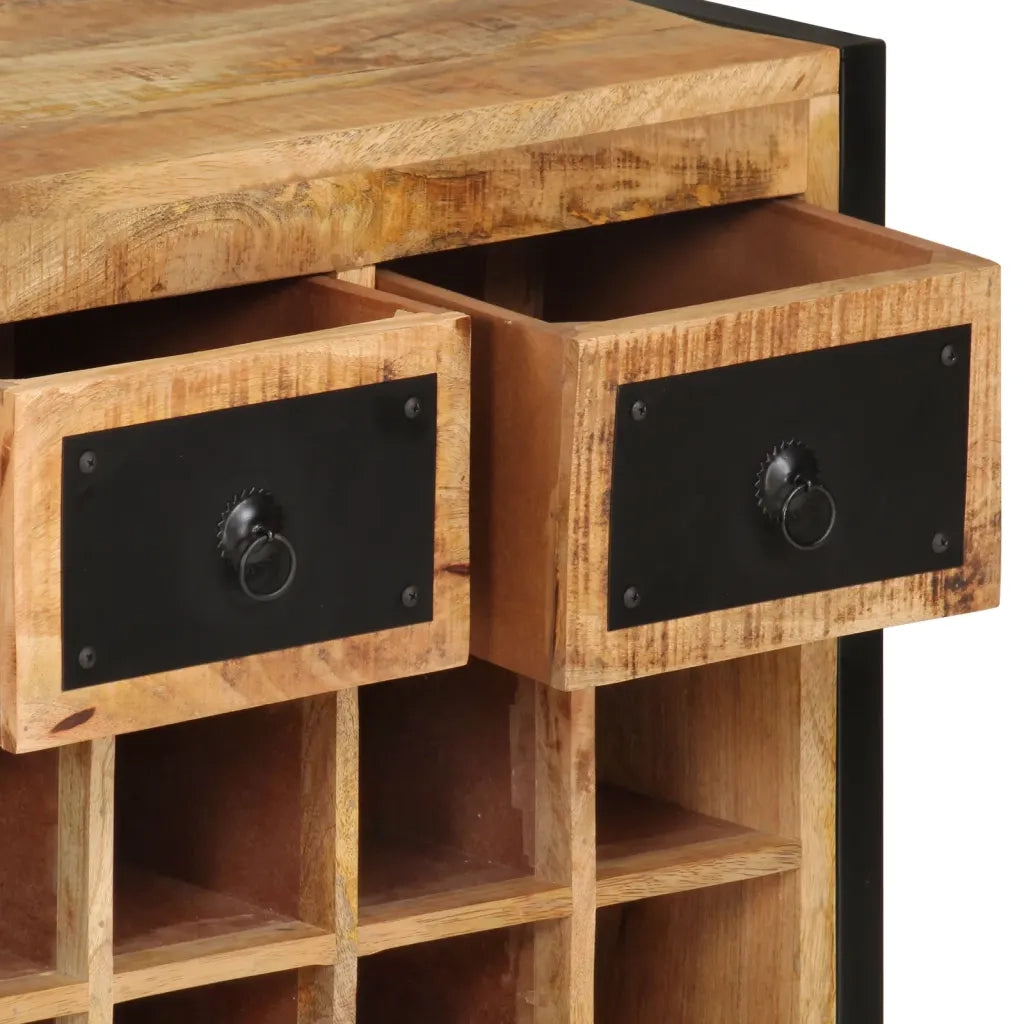 Portabottiglie per 16 Bottiglie in Legno Massello di Mango cod mxl 52727