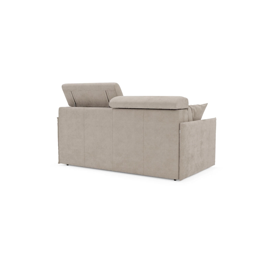 Miryam Divano letto con poggiatesta reclinabili e comfort maxi - design compatto in morbido tessuto smacchiabile T31 169 cm tortora
