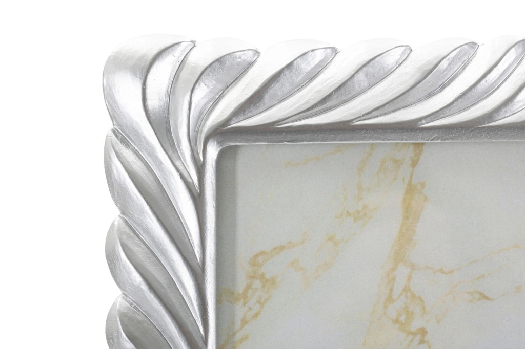 Cornice Carvy 26,3x1,6x31,2 cm in Resina e Vetro Argento