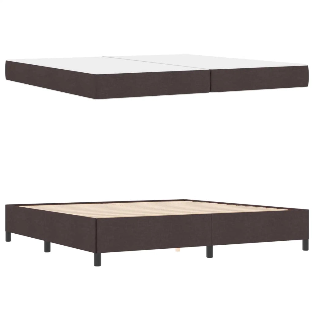 Letto a molle con materasso Marrone Scuro 200 x 200 cm Tessuto 3398888