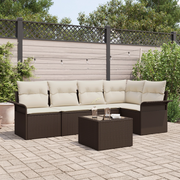 Set di divani da giardino  5 pezzi con cuscini grigi in polyrattan