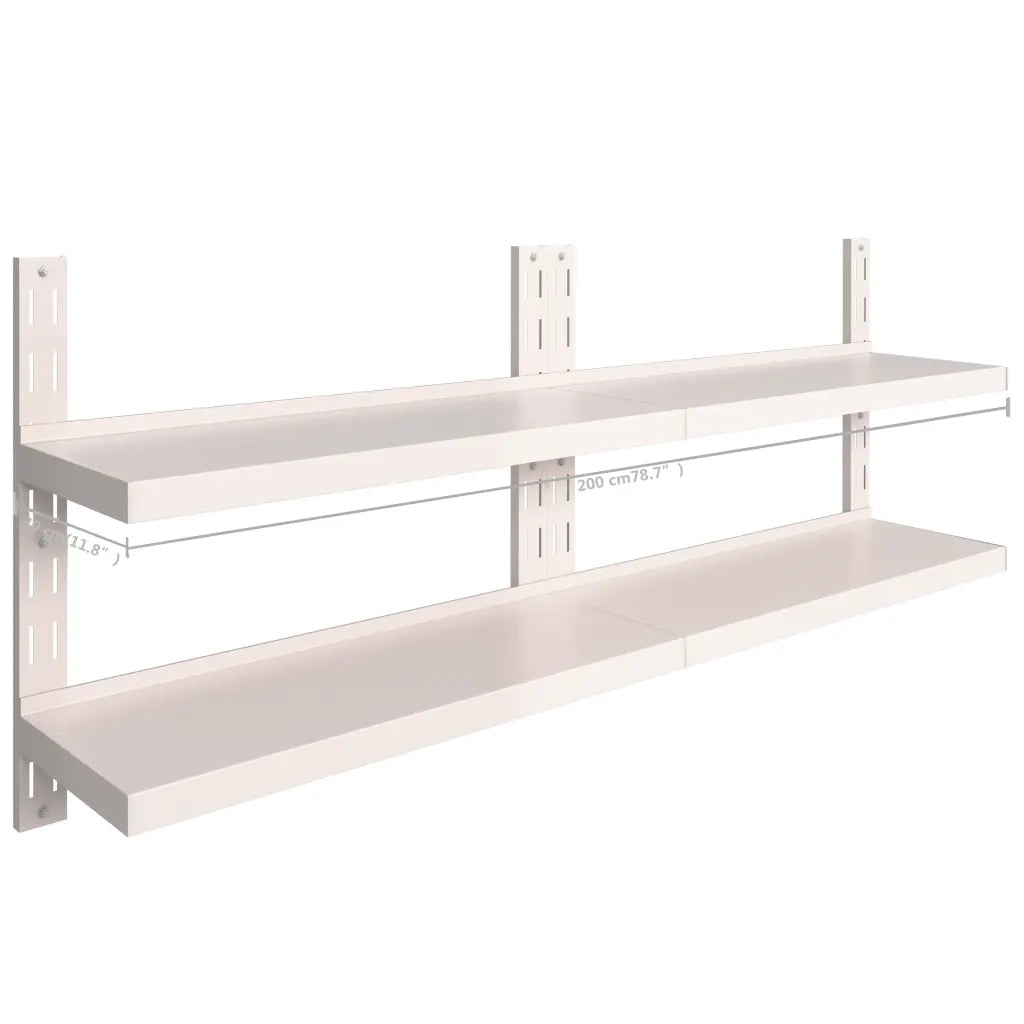 2 pz Mensole | Ripiano | Scaffale Galleggianti a 2 Livelli in Acciaio Inox 200x30 cm