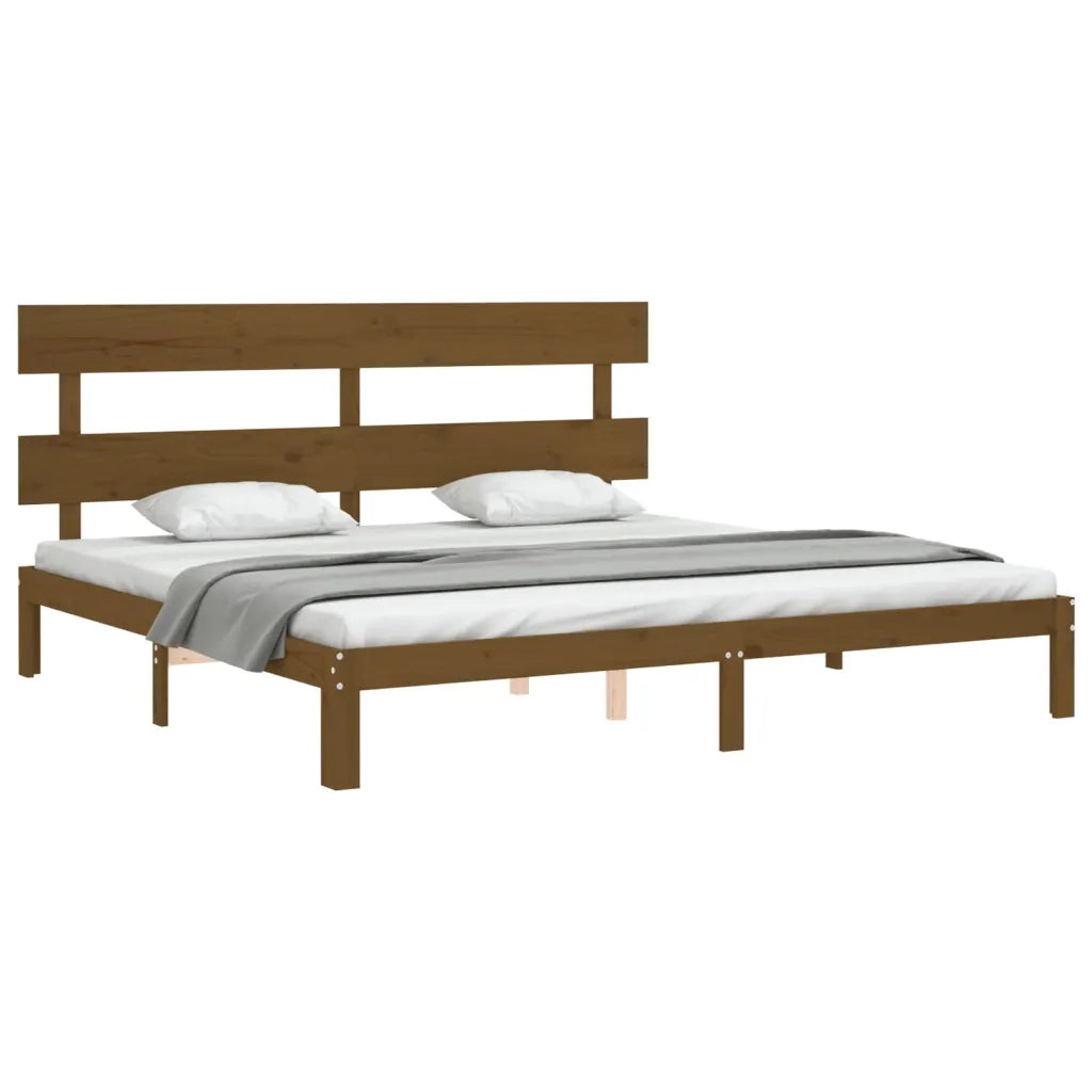 Giroletto con Testiera ambra 200x200 cm in Legno Massello 3193554