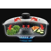 Padella Multiuso Multicooker 26 Cm Cottura Dietetica Ecostone Rivestimento In Pietra Silex Nero