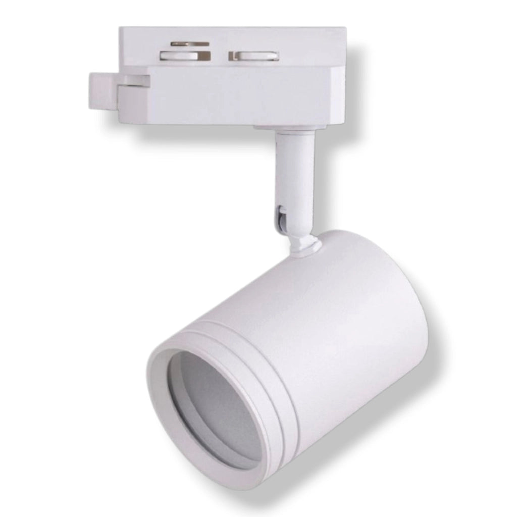 Faretto Track Light per Binario Monofase GU10 Bianco Orientabile in Alluminio per Illuminazione Interni