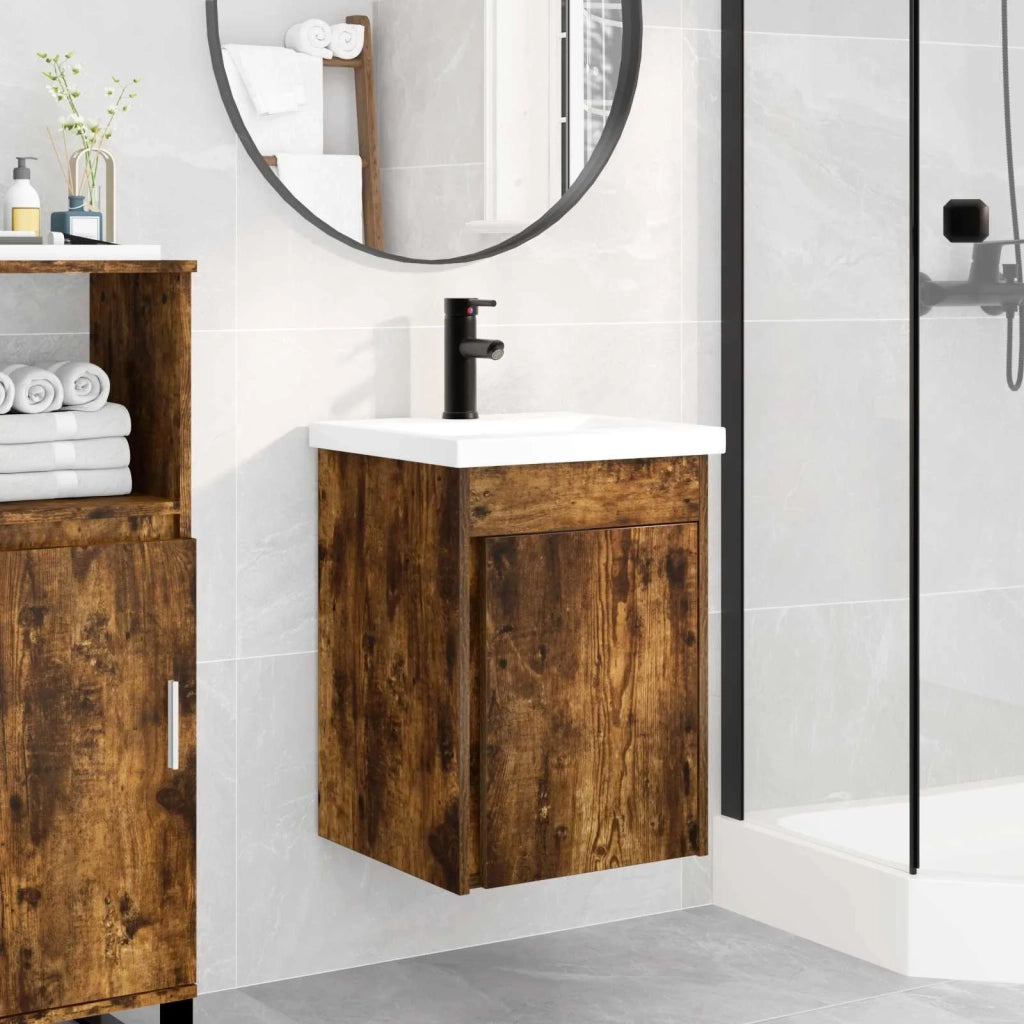 Mobile bagno con rubinetto Rovere Fumo 42 x 40 x 74,5 cm 889533