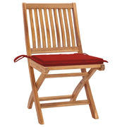 Sedie da Giardino Pieghevoli con Cuscini 4 pz Massello di Teak 3072813