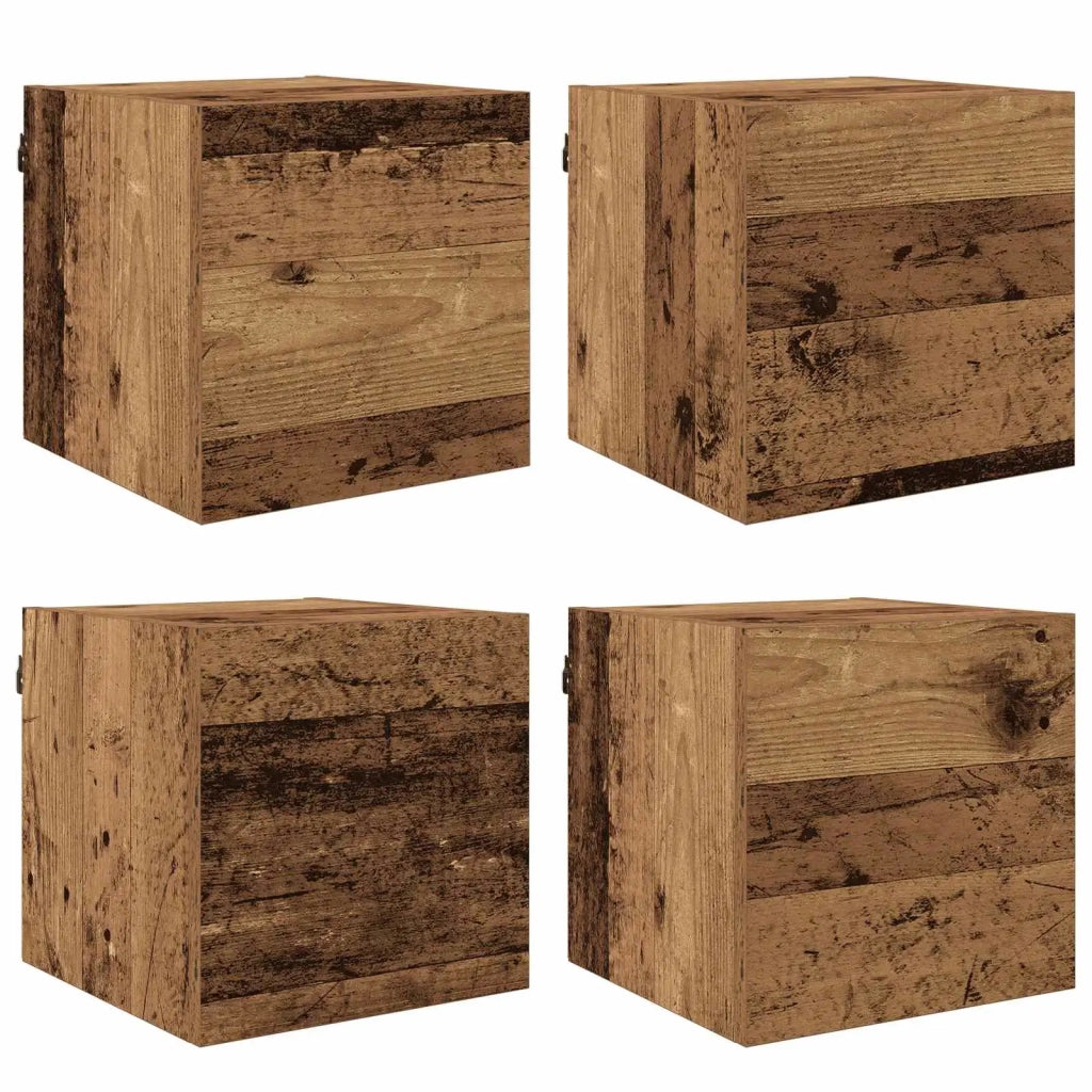 Mobile TV da parete Legno antico 30,5 x 30 x 30 cm