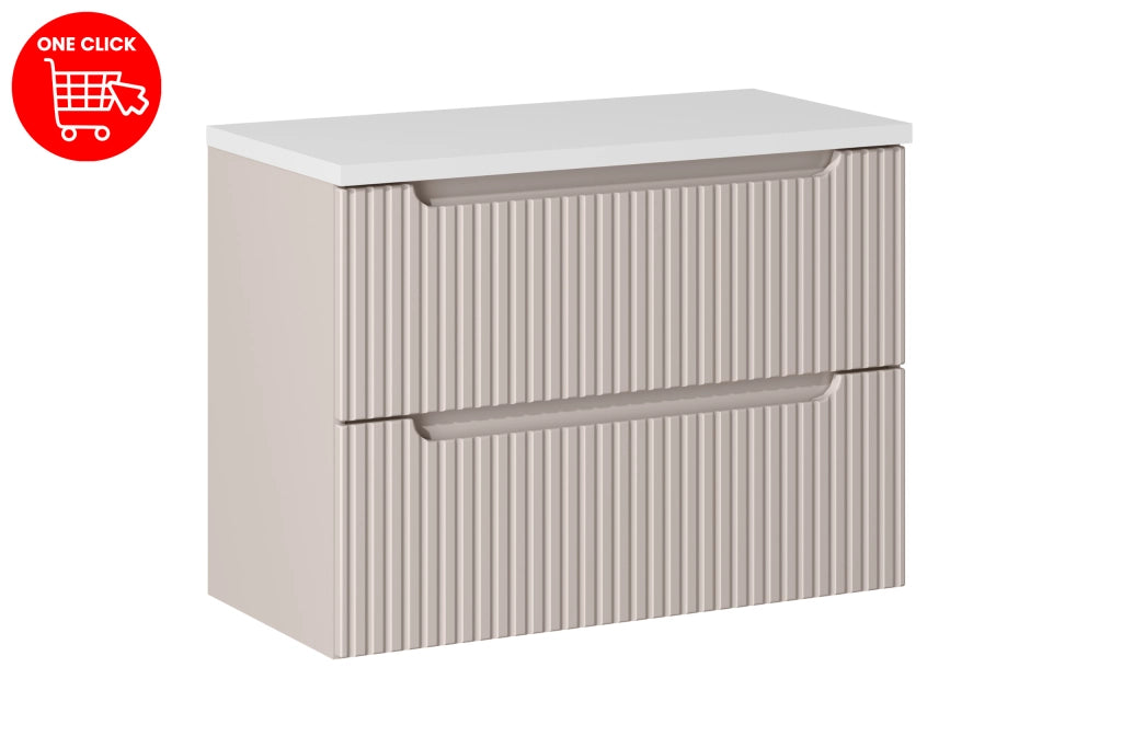 Set mobili bagno 80 cm con piano Nova Cashmere 80 x 1401 x 40 cm
