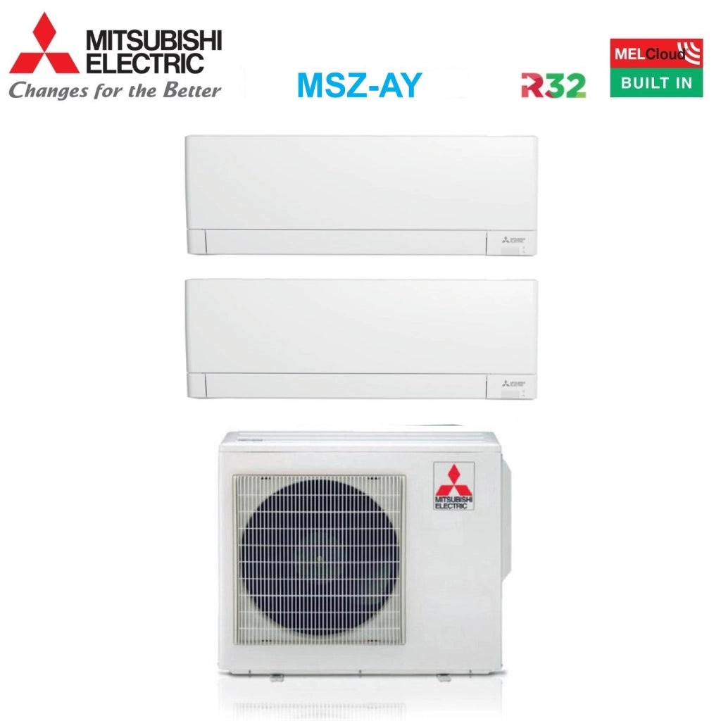 Condizionatore Dual Split Mitsubishi Electric MSZ-AY 18+18 MXZ-3F54VF R-32 Wi-Fi Integrato