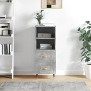Credenza Grigio Cemento 34,5x34x90 cm in Legno Multistrato 828648