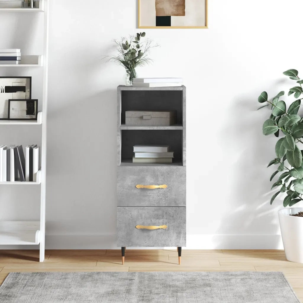 Credenza Grigio Cemento 34,5x34x90 cm in Legno Multistrato 828648