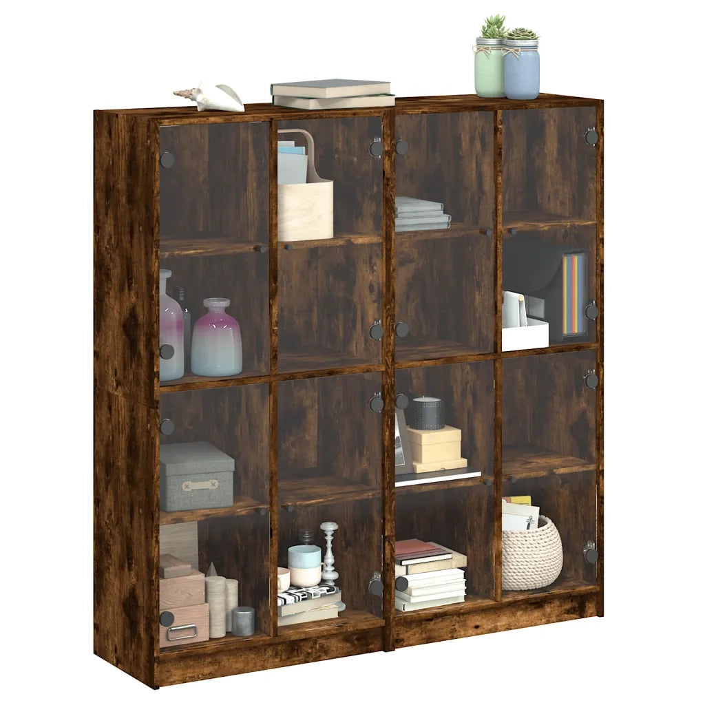 Libreria Ante Rovere Fumo 136x37x142 cm in Legno Multistrato