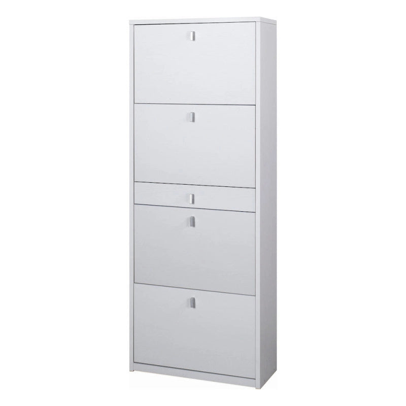 Scarpiera 4 Ante 1 Cassetto P29 Kit Bianco Fiammato cm 63x29x164h - Sarmog