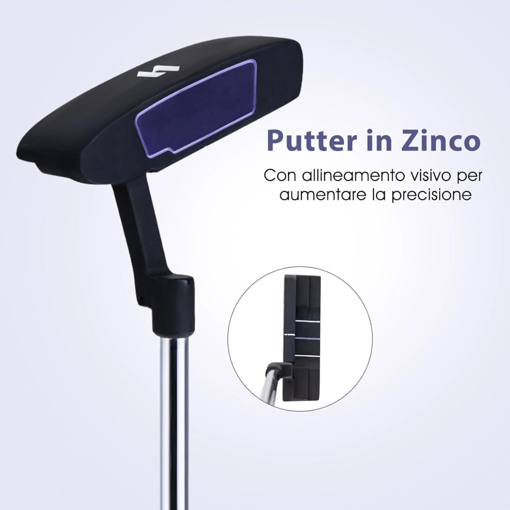 Set Completo di Mazze da Golf per Donna, con Driver 460CC 1, Fairway 3, Ibrido 5, Ferri 5, 6, 7, 8, 9, P e S, Putter e Borsa Portatile Leggera, Destrorso
