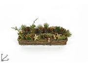 Portacandela Decorativa Natalizia Legno Oro 4 Posti 32 cm