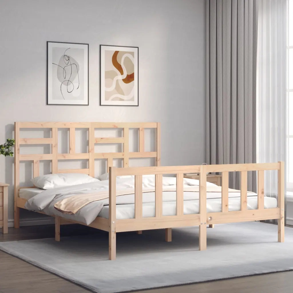 Giroletto senza Materasso-Struttura Letto 160x200 cm in Legno Massello di Pino 574596