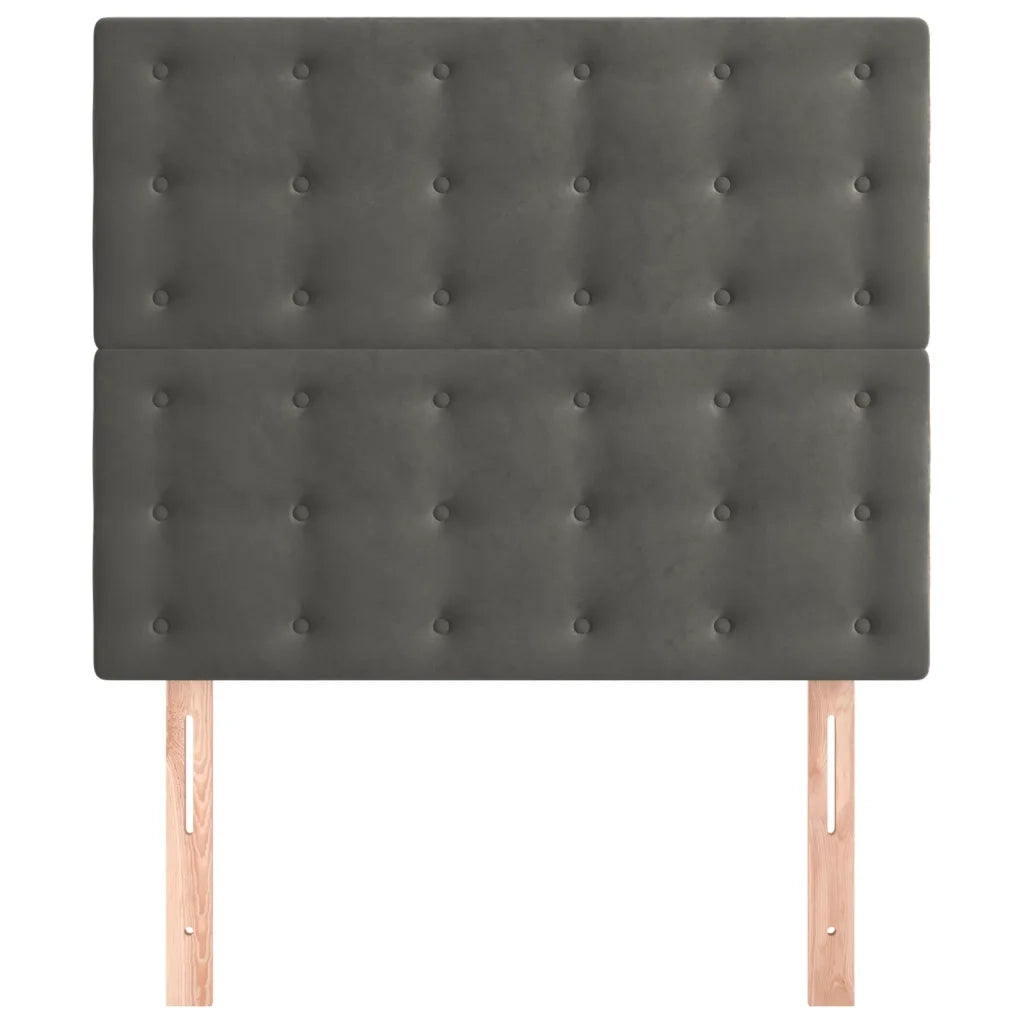Testiera-Testata Decorativa Grigio Scuro 90x5x118/128 cm Velluto 487269
