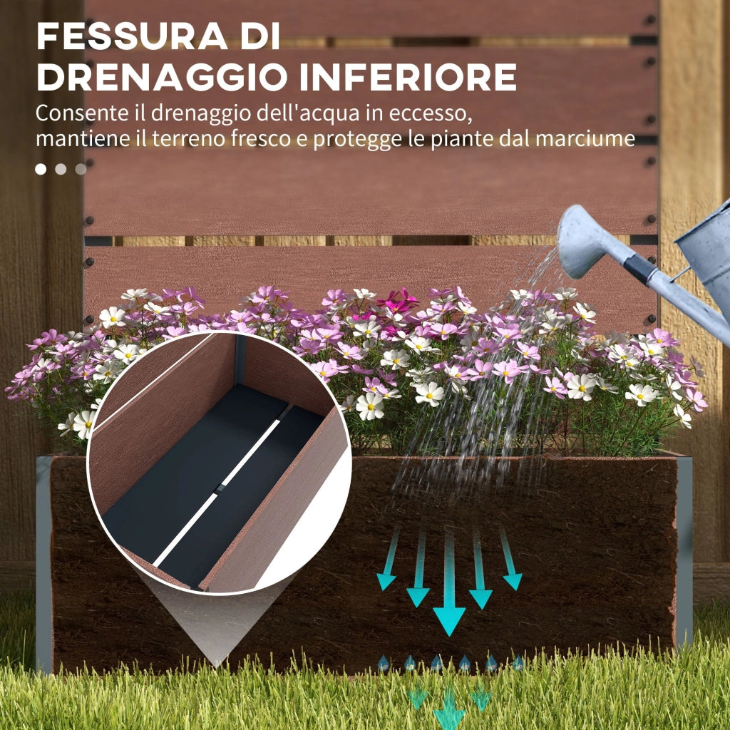 Fioriera da Esterno con Spalliera a Doghe per Piante Rampicanti 72x38x150cm Marrone Chiaro