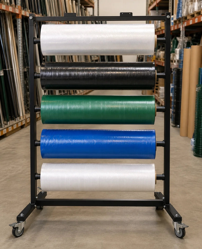 Tecnokit Espositore in Acciaio con Ruote per Bobine di Foglia Polietilene – 135×60×200 cm | Made in Italy