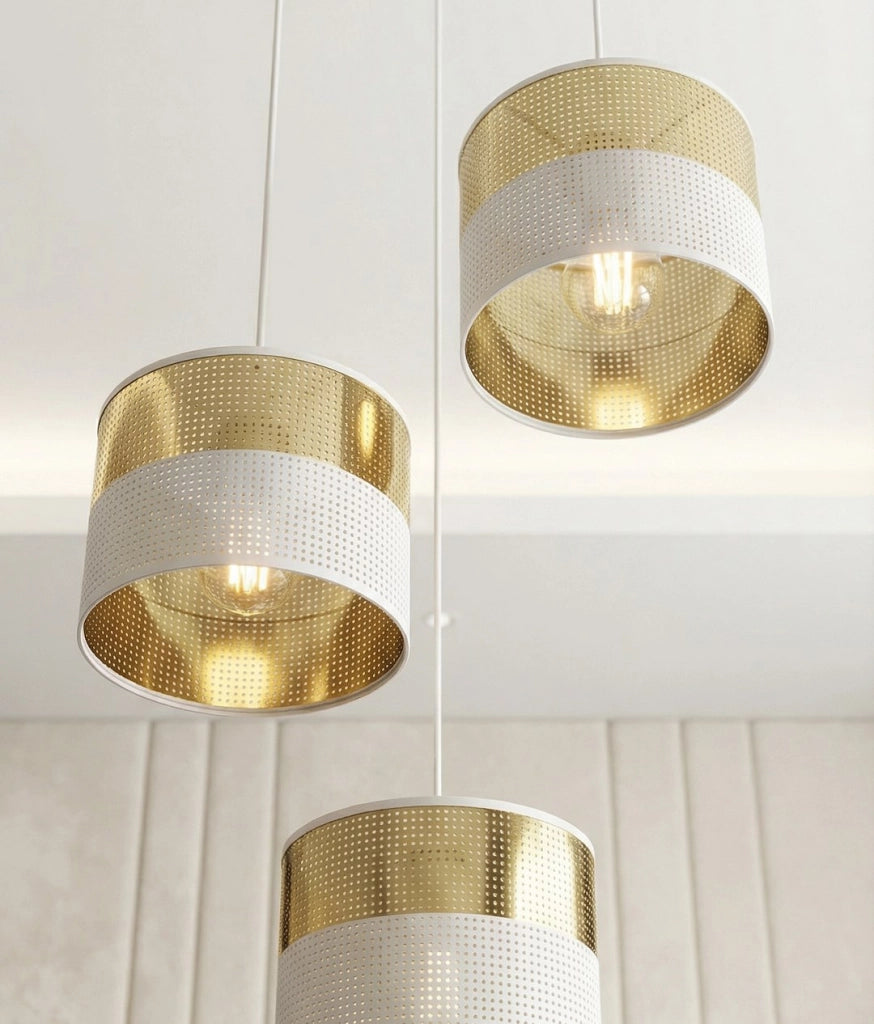 Lampadario LUX Emibig bianco oro metallico 3xE27