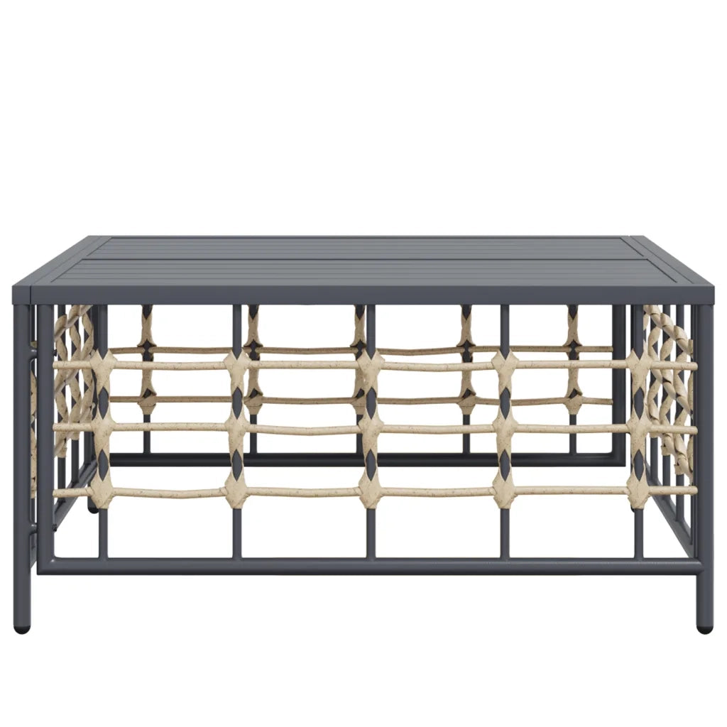 Tavolo da Giardino Antracite 70x70x34 cm in Polyrattan 364133