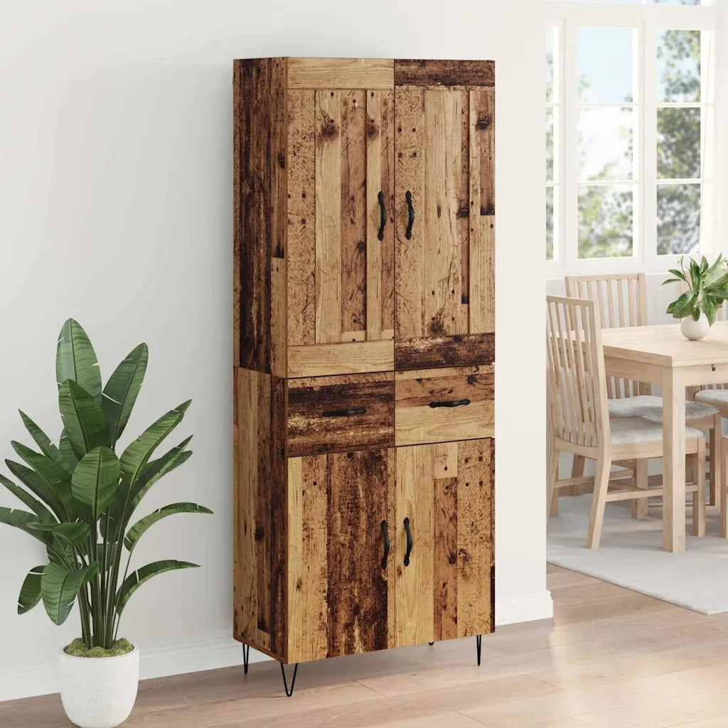 Credenza | Madia | Buffet da pranzo | Armadio da pranzo Legno vecchio 69,5 x 34 x 180 cm Legno multistrato