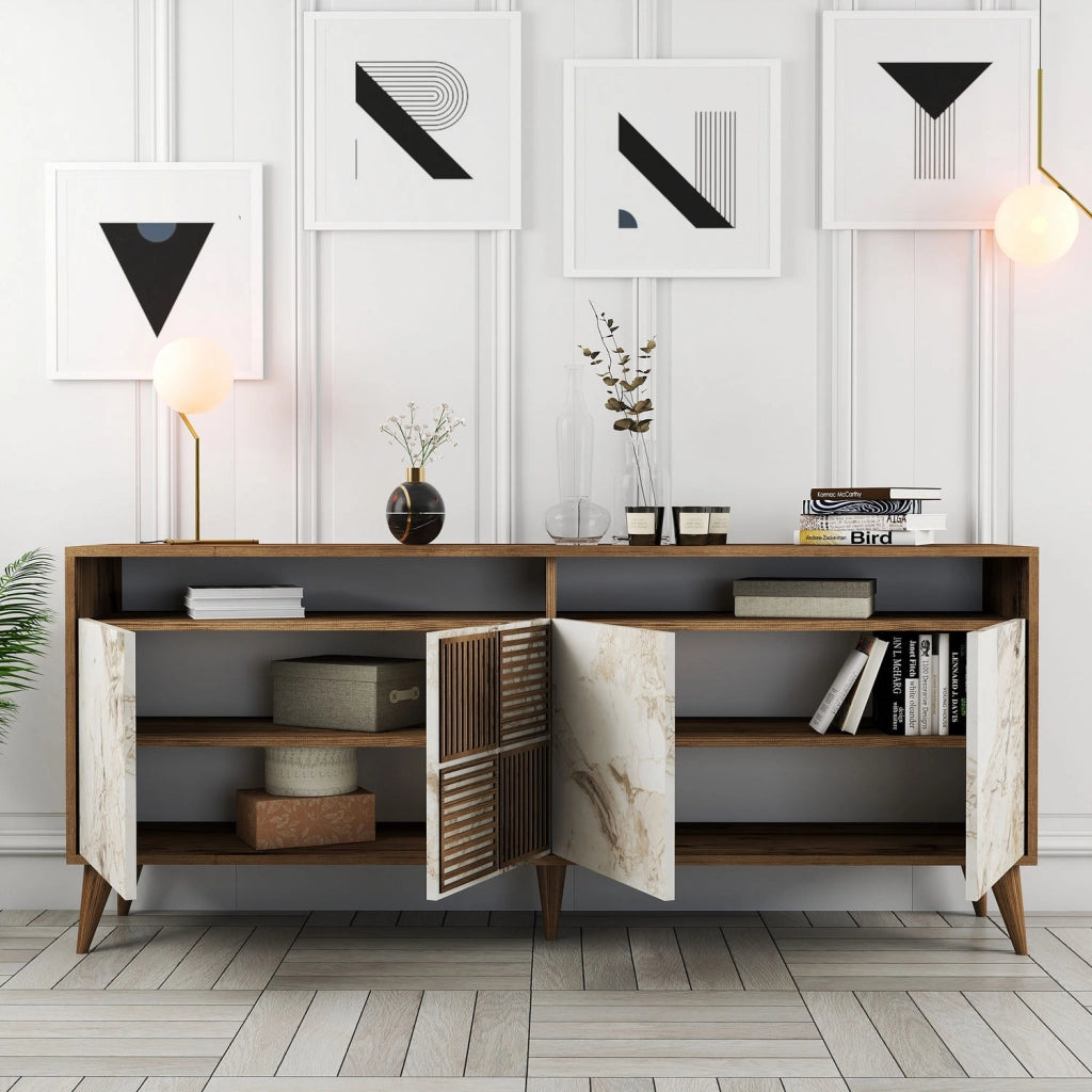 Consolle in legno "Milano" 180 x 35 x 78 cm - Noce